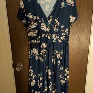Floral Navy Blue Dress